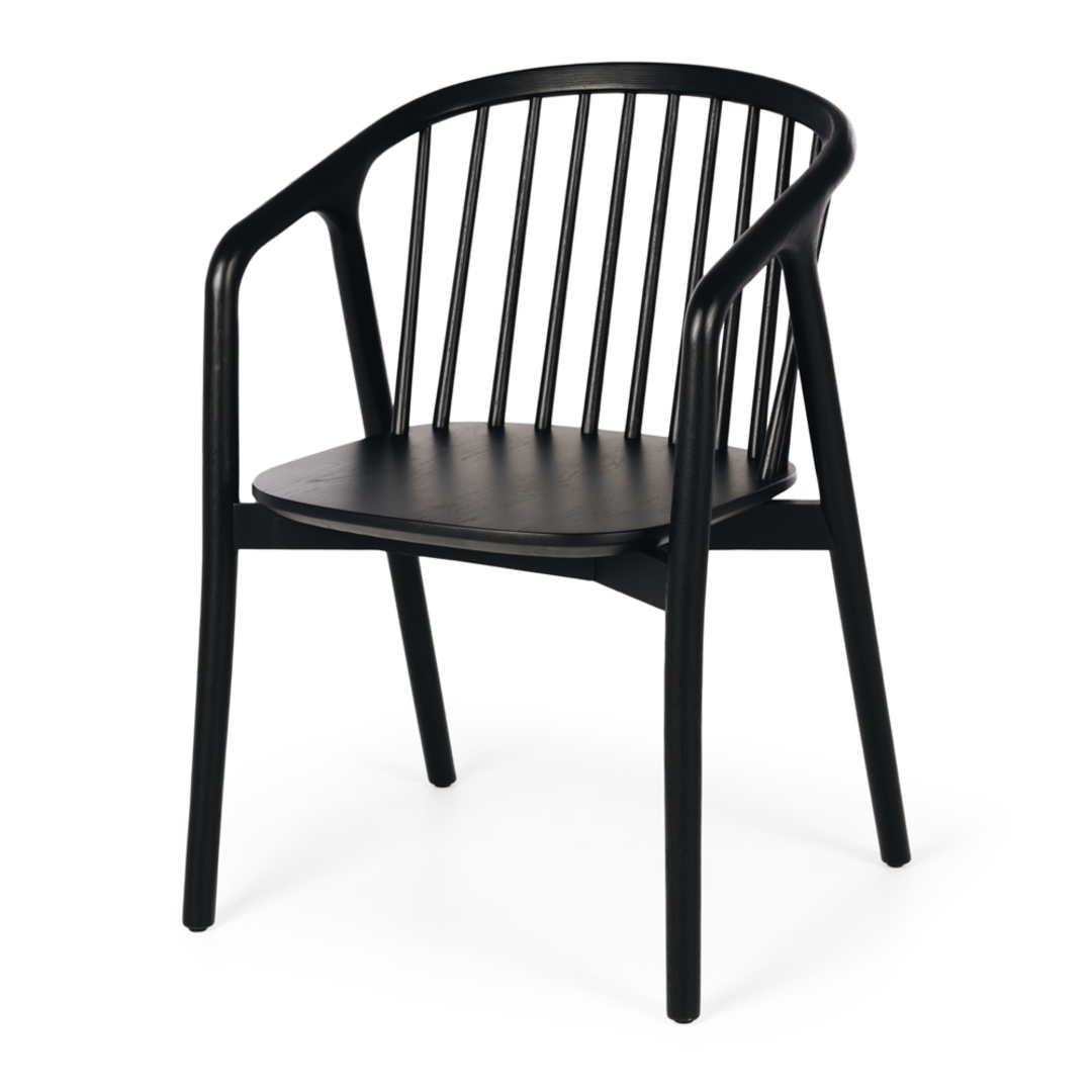 NORD Dining Chair Black Oak and Black PU Seat image 1
